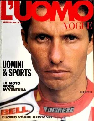 L'UOMO VOGUE Magazine November 1986 EDDIE LAWSON Valeria Golino GIACOMO DE AGOSTINI