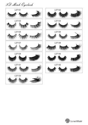 Luwel Luxury 3D mink lashes LD7121-LD7133 black band
