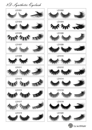 Luwel Luxury 3D Synthetic lashes LD1001-LD1020 Black band