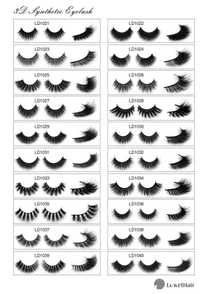 Luwel Luxury 3D Synthetic lashes LD1021-LD1040 Black band