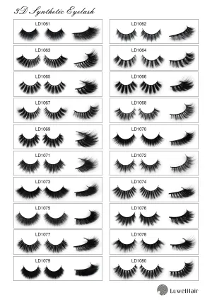 Luwel Luxury 3D Synthetic lashes LD1061-LD1080 Black band