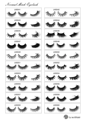 Luwel Luxury Normal Mink lashes LM3041-LM3060 black band