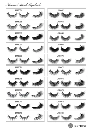 Luwel Luxury Normal Mink lashes LM3061-LM3080 black band