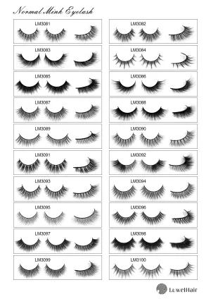 Luwel Luxury Normal Mink lashes LM3081-LM3100 black band