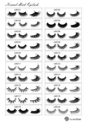 Luwel Luxury Normal Mink lashes LM3101-LM3120 black band