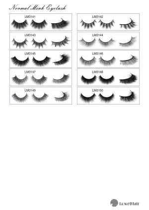 Luwel Luxury Normal Mink lashes LM3141-LM3150 black band