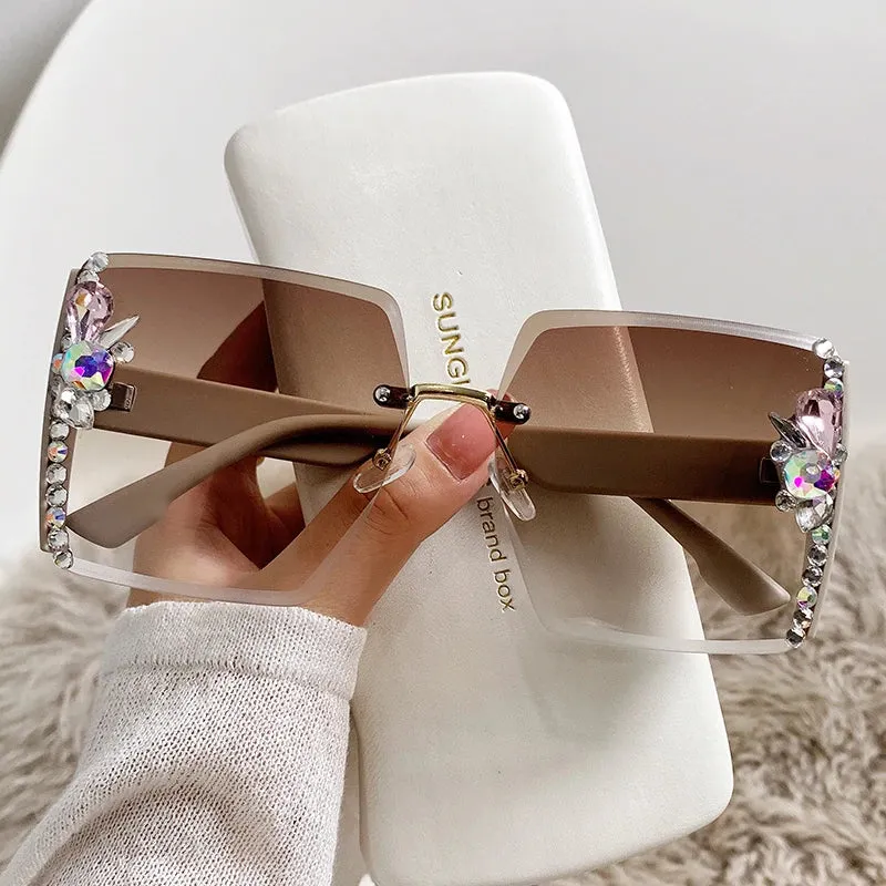 Luxury Diamond Glasses with Heart Lenses - Sunglasses for Women