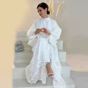 Luxury Embroidery Organza Kaftan Abaya