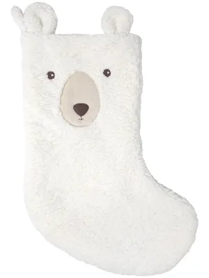 Luxury Fleece Bear Face Christmas Stocking by Albetta