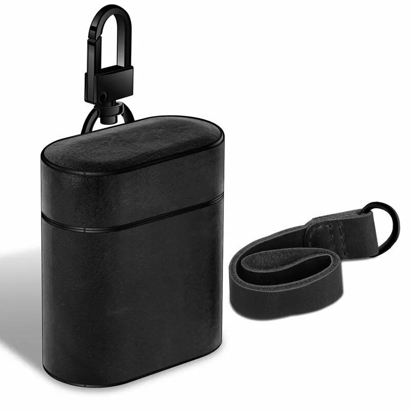Luxury Leather Case Cover Protective Skin for Apple Airpod Charging Case brown