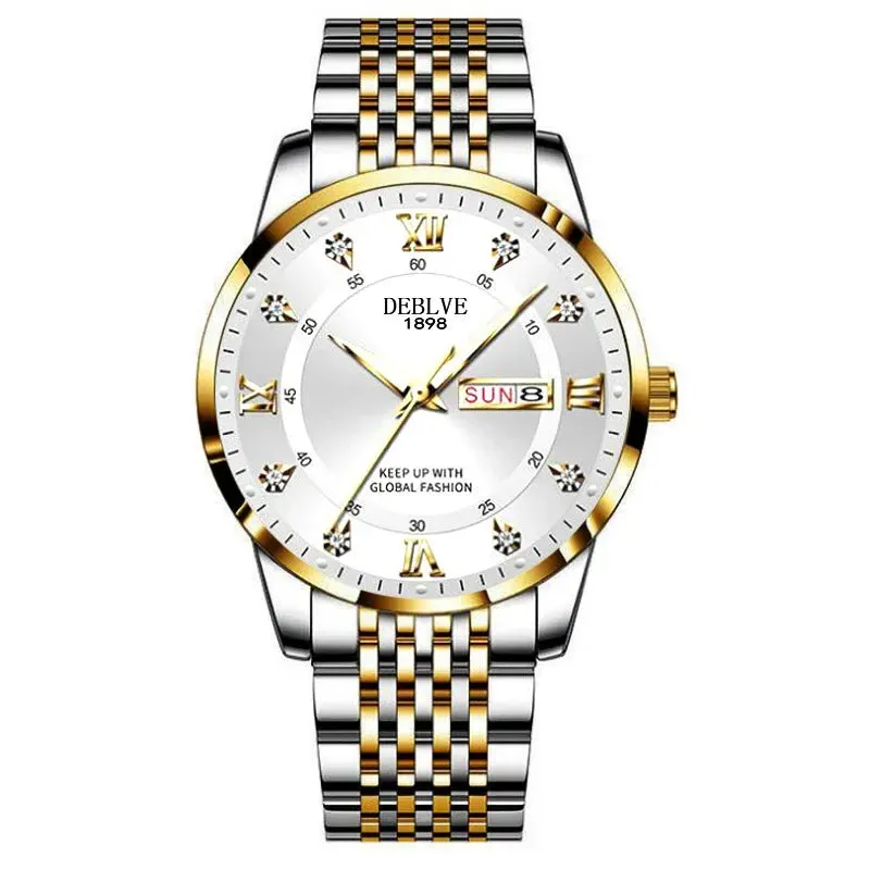 Luxury Men's Stainless Steel Quartz Watch - Waterproof & Luminous