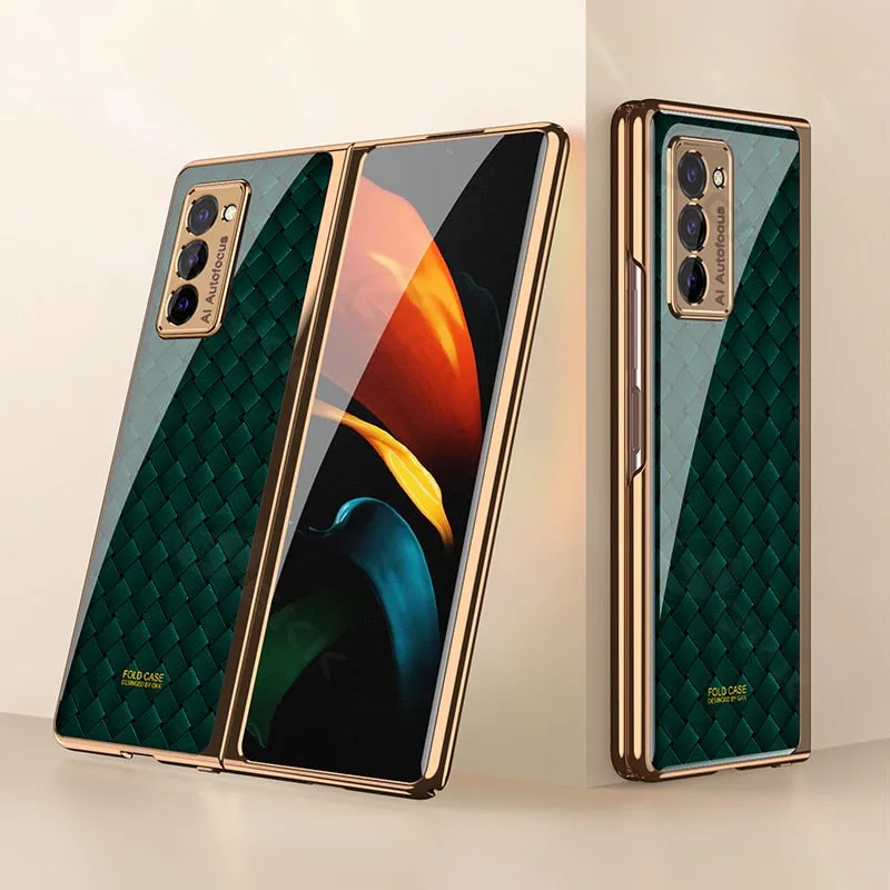 Luxury Plating Tempered Glass Case For Samsung Galaxy Z Fold