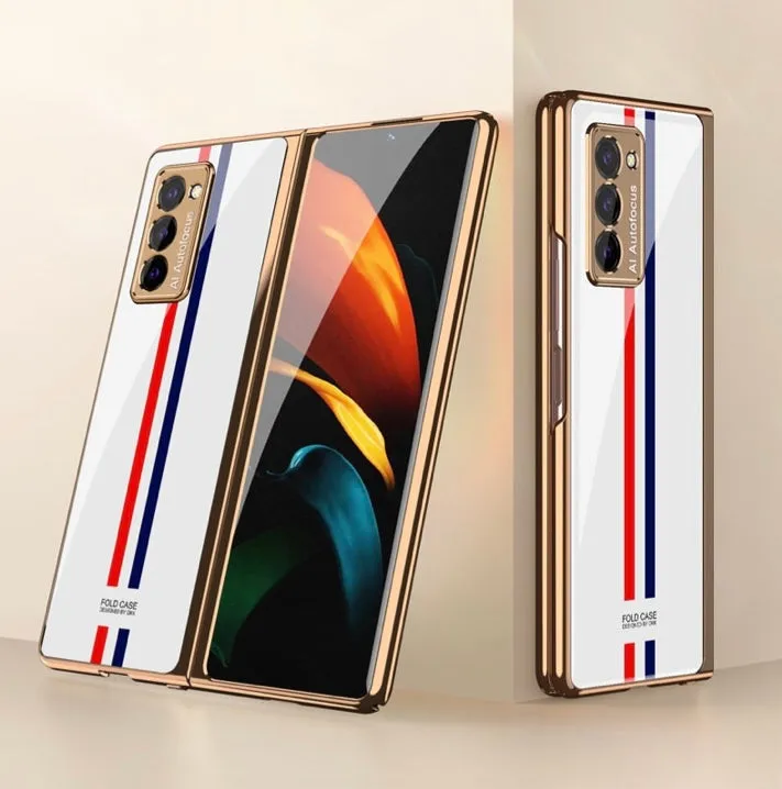 Luxury Plating Tempered Glass Case For Samsung Galaxy Z Fold