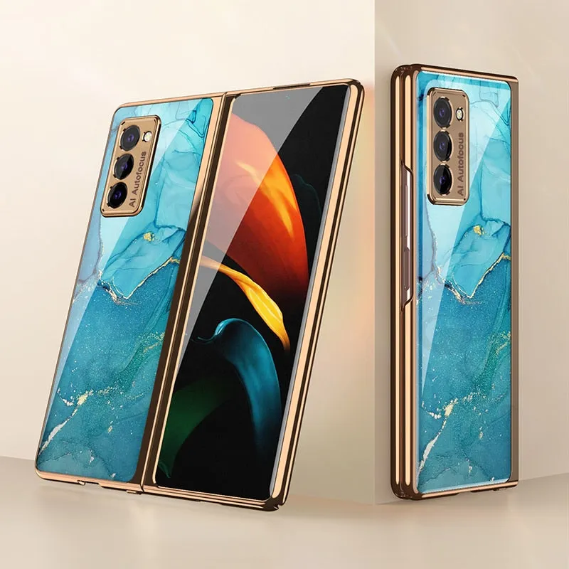 Luxury Plating Tempered Glass Case For Samsung Galaxy Z Fold