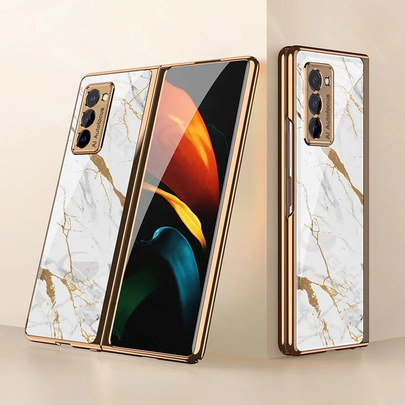 Luxury Plating Tempered Glass Case For Samsung Galaxy Z Fold
