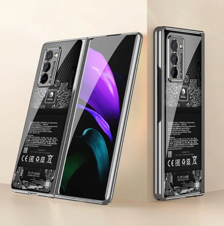 Luxury Plating Tempered Glass Case For Samsung Galaxy Z Fold