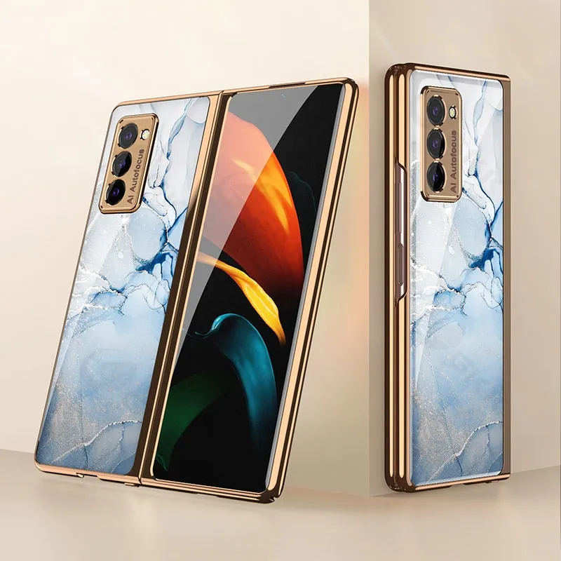 Luxury Plating Tempered Glass Case For Samsung Galaxy Z Fold