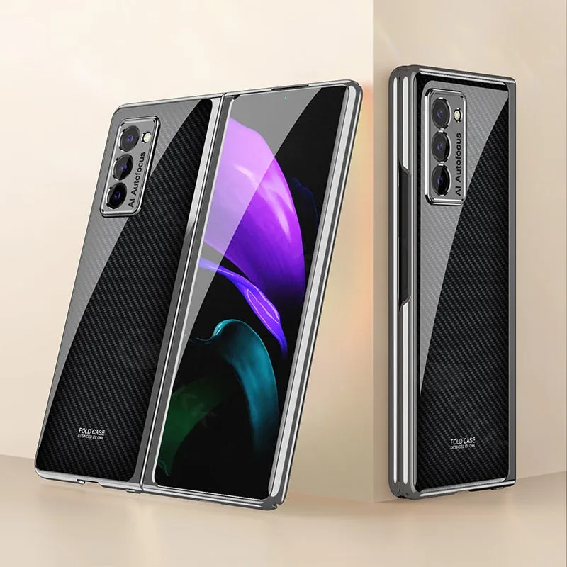 Luxury Plating Tempered Glass Case For Samsung Galaxy Z Fold