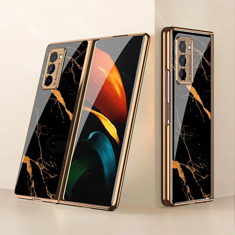 Luxury Plating Tempered Glass Case For Samsung Galaxy Z Fold