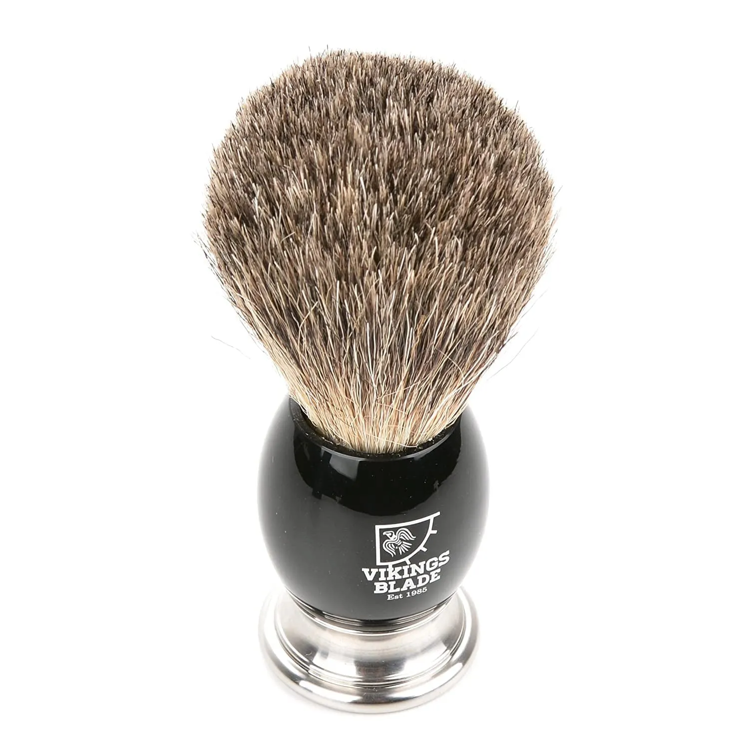 Luxury Shaving Brush for Men by , Ultra Heavy Acrylic & 316L Steel Handle, Super Strong Knot Backbone, Minimal Shedding, Fast Lather, Extremely Smooth & Plush on Skin (Dark Stallion)