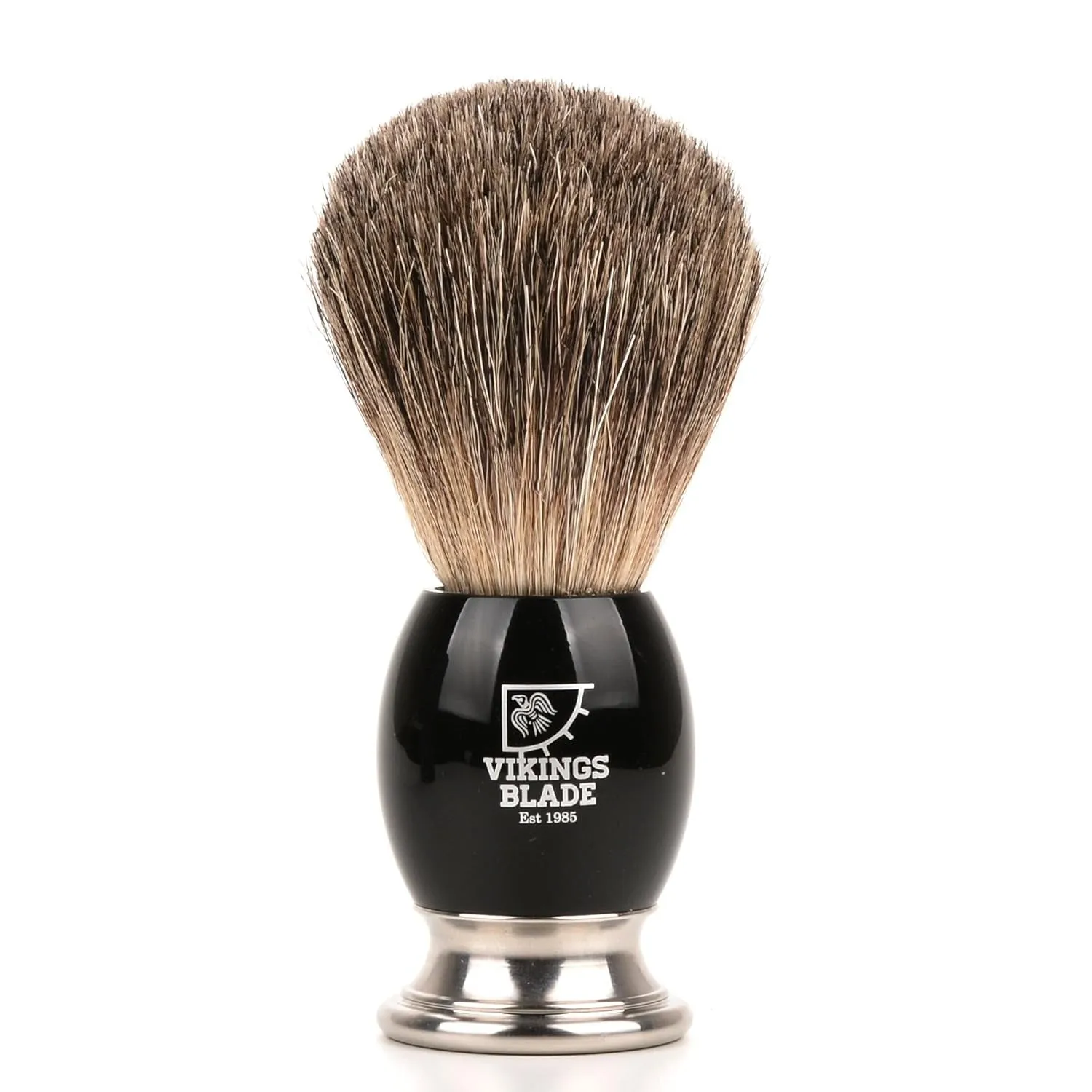 Luxury Shaving Brush for Men by , Ultra Heavy Acrylic & 316L Steel Handle, Super Strong Knot Backbone, Minimal Shedding, Fast Lather, Extremely Smooth & Plush on Skin (Dark Stallion)