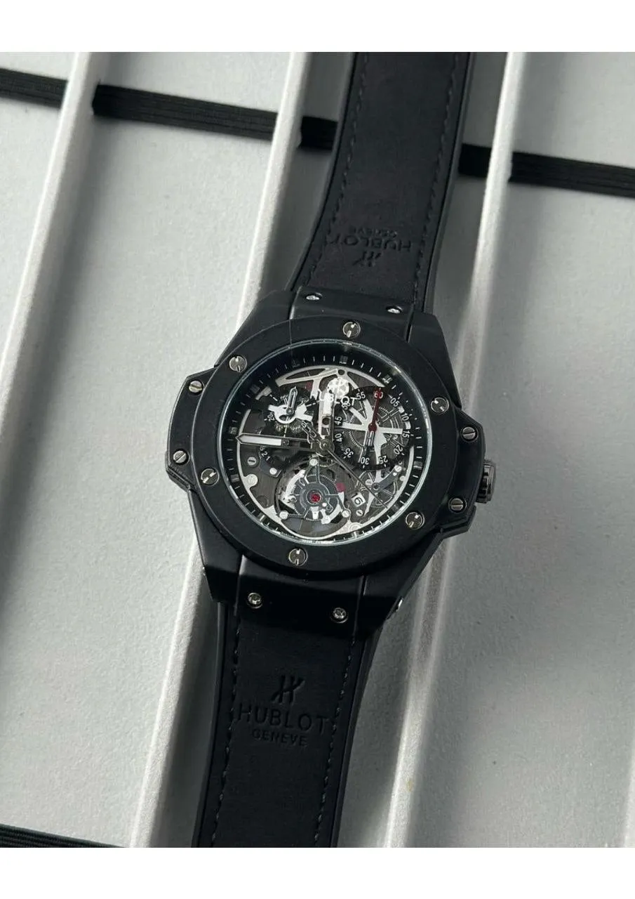 Luxury Skeleton Dial Watch - Hublot Design | Limited Offer