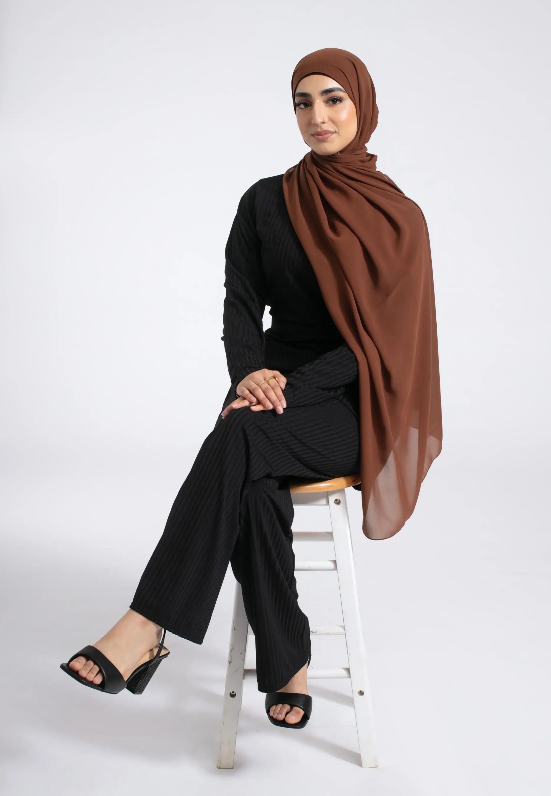 Luxury Soft Chiffon Hijab - Chestnut Brown