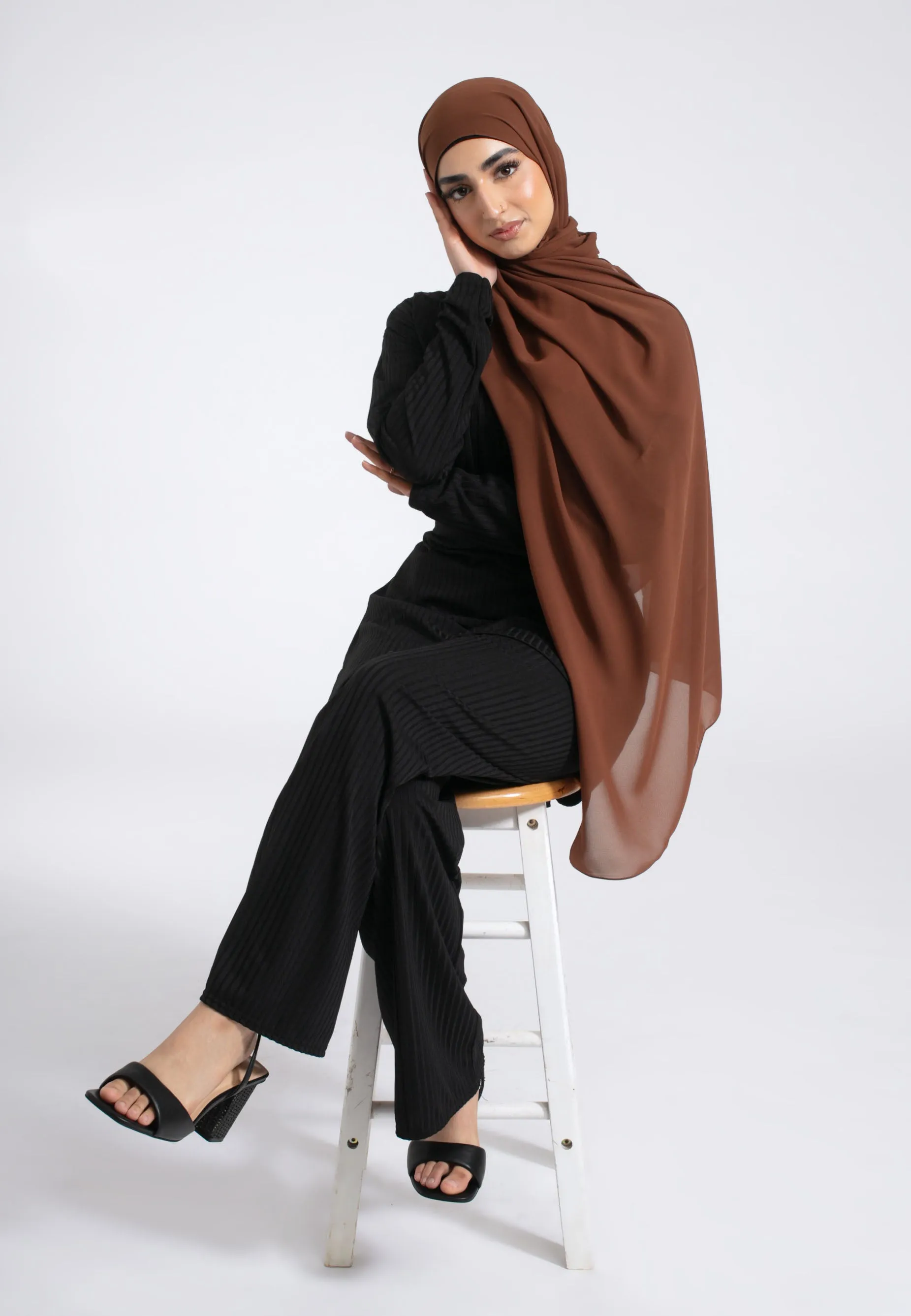 Luxury Soft Chiffon Hijab - Chestnut Brown