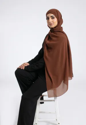 Luxury Soft Chiffon Hijab - Chestnut Brown