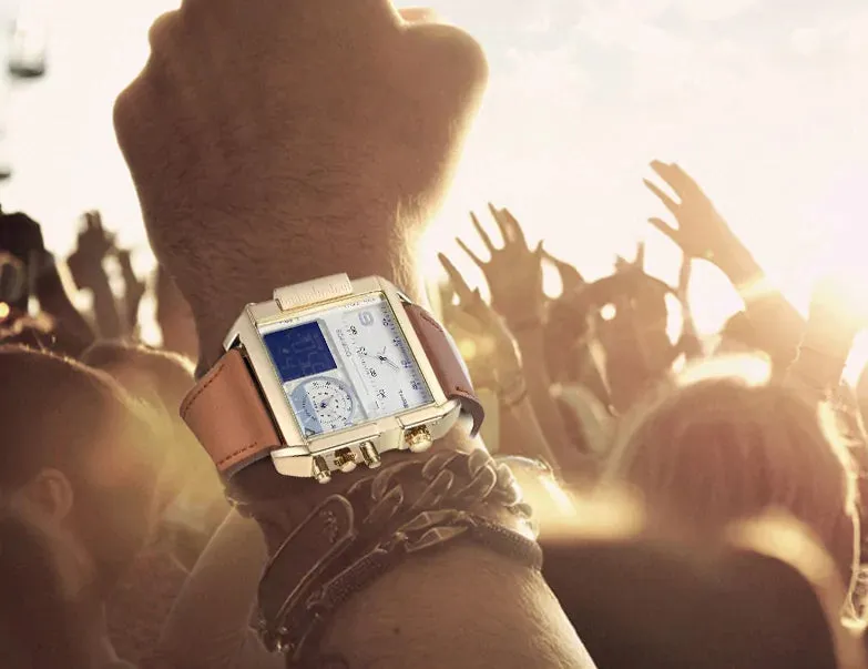 Luxury Sport Square Leather Watch