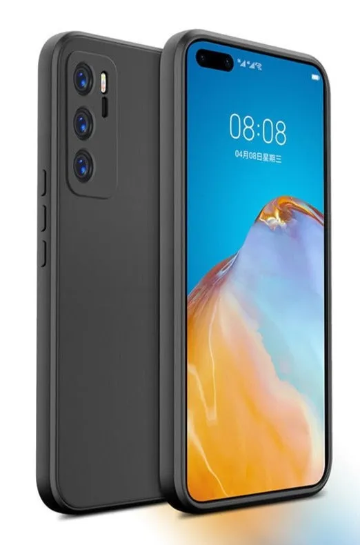 Luxury Square Liquid Silicone Soft Phone Case For Huawei Nova