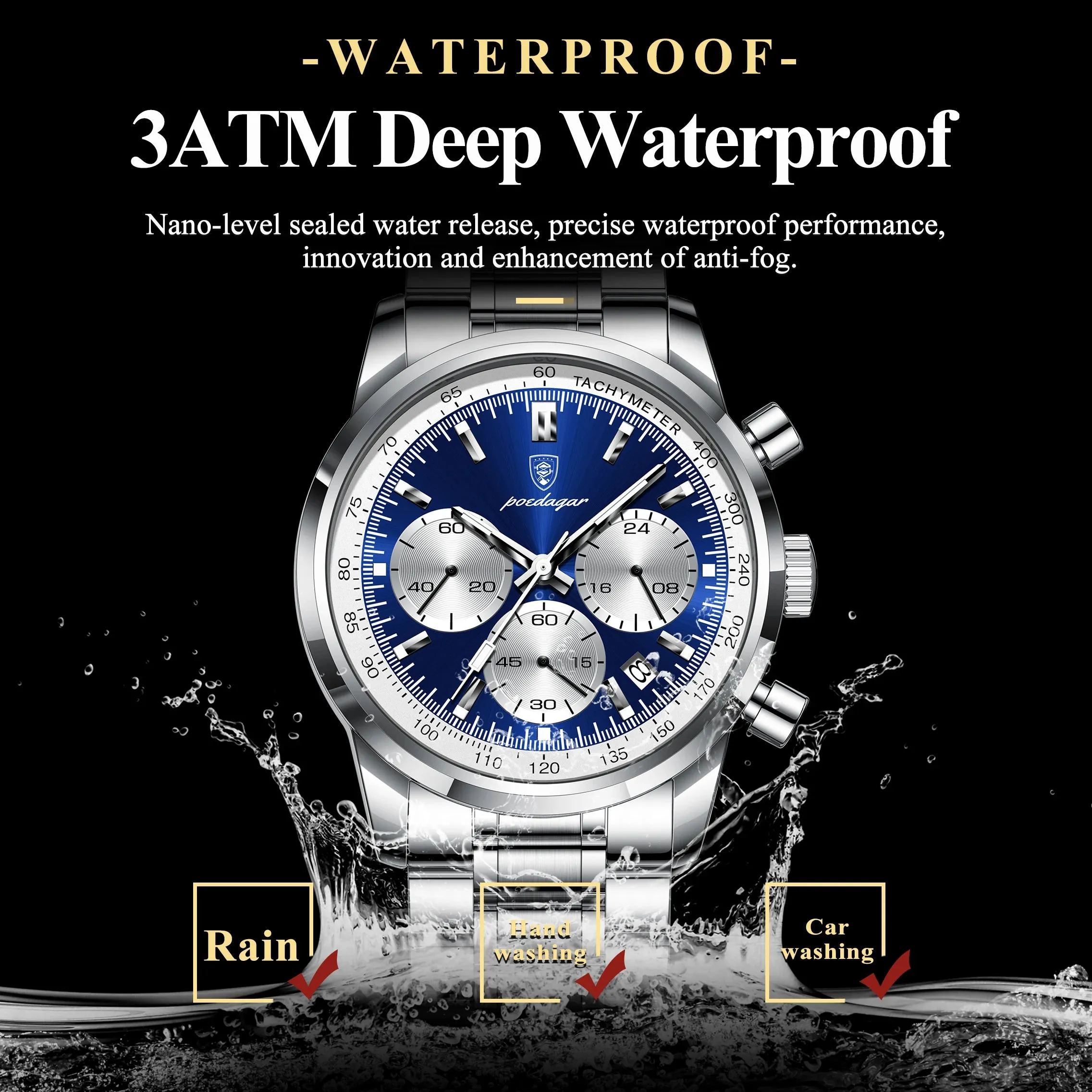 Luxury Waterproof Men's Chronograph Watch