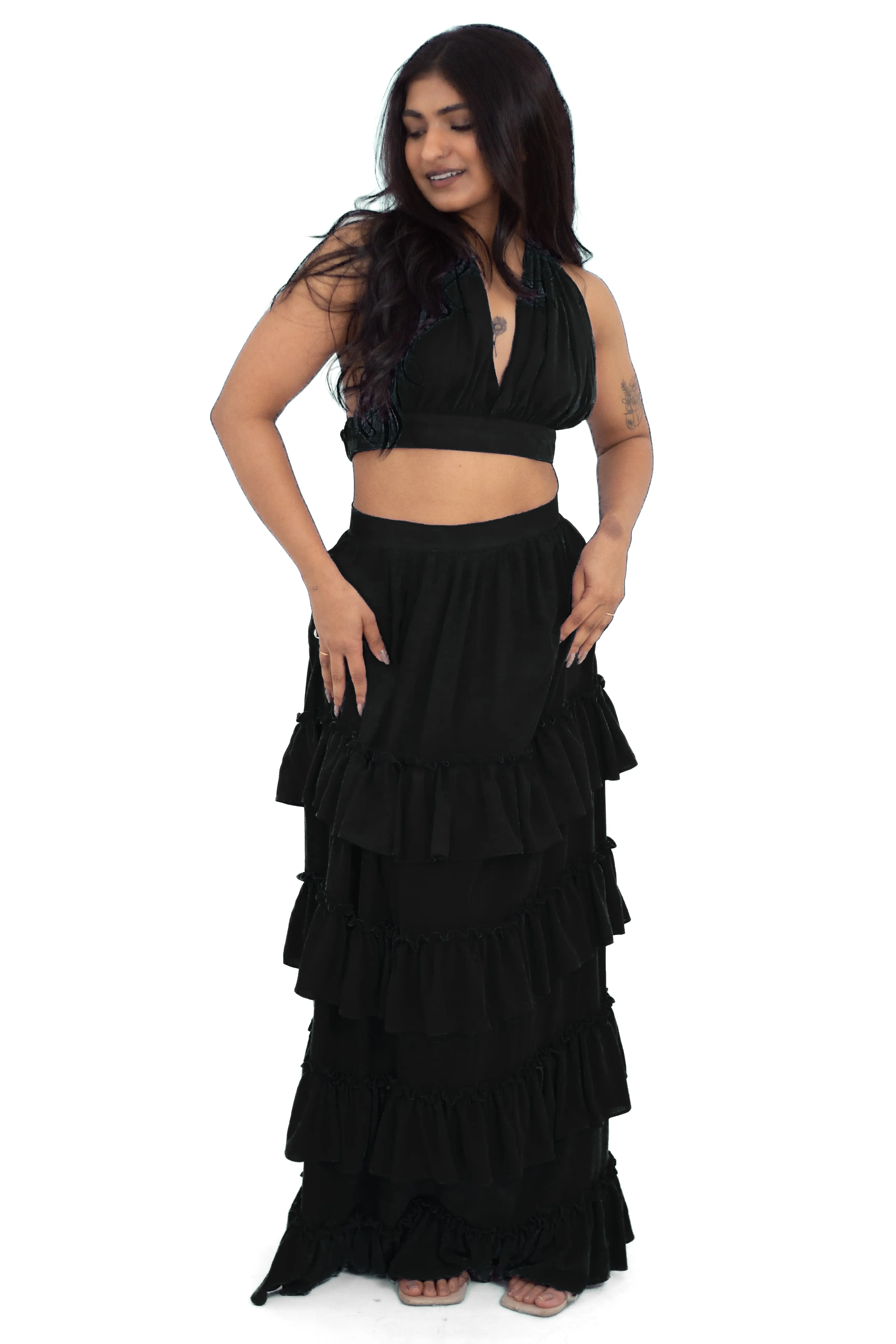 Lyla Black Ruffle Skirt