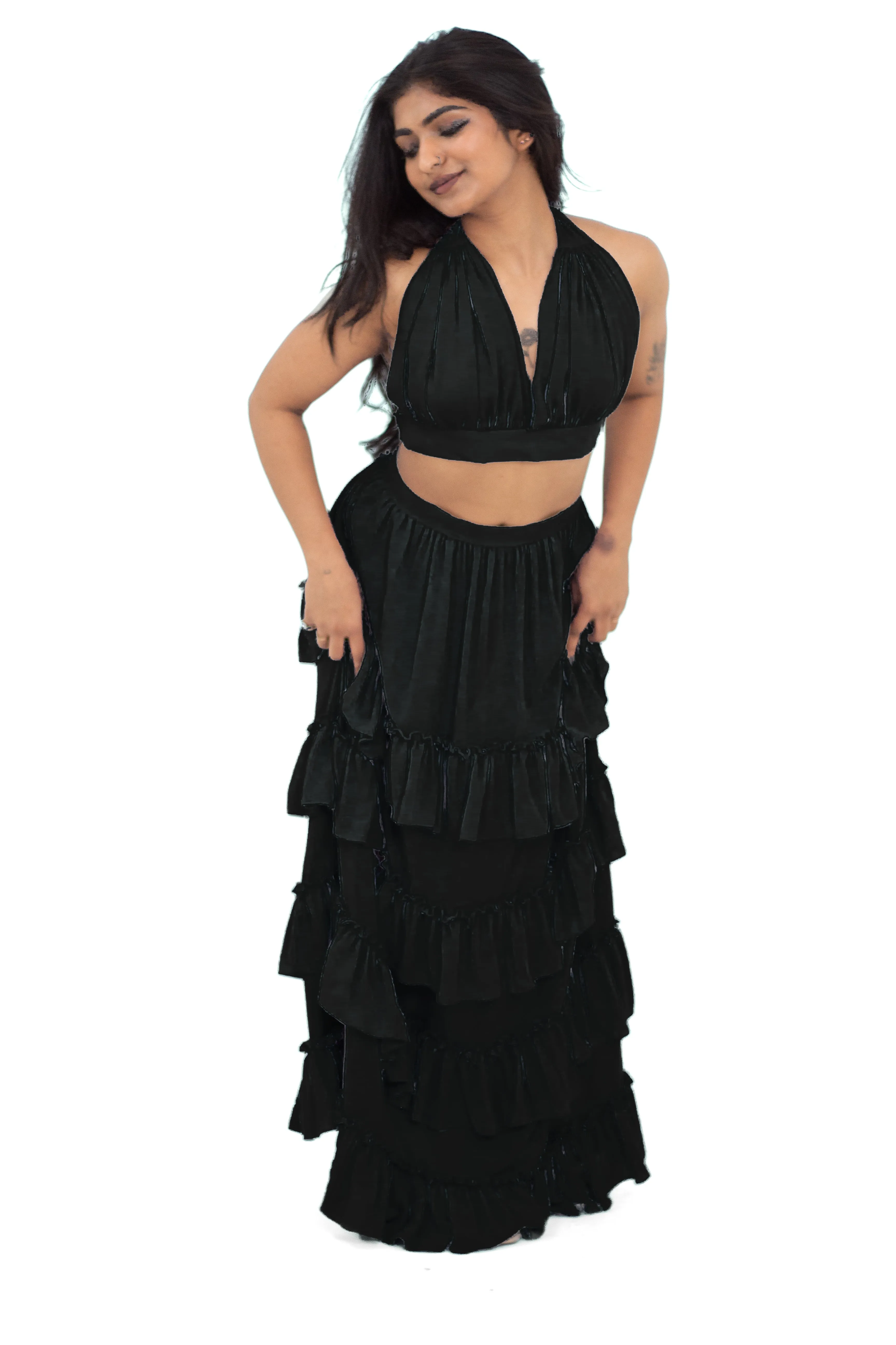 Lyla Black Ruffle Skirt