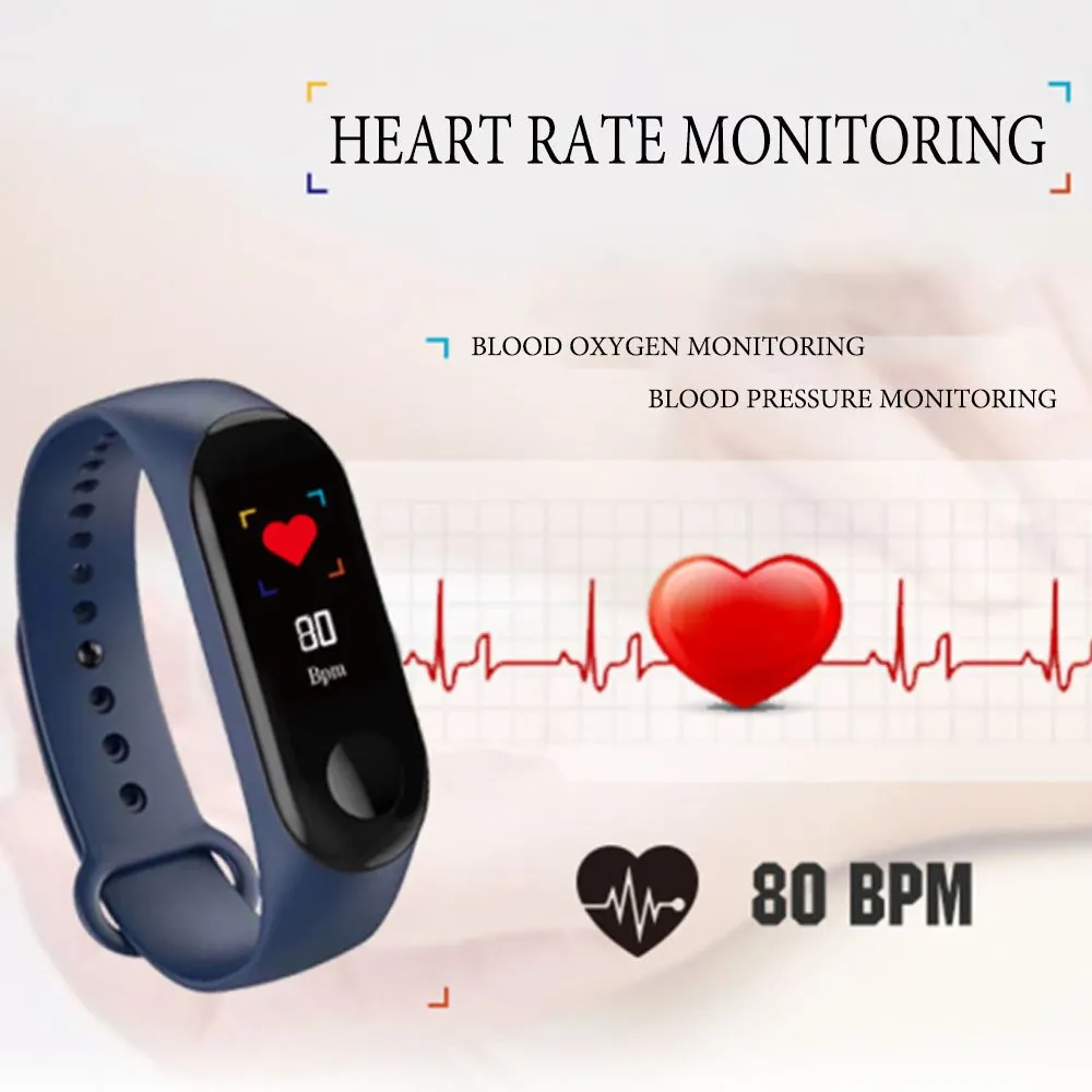 M3 Pro Smart Watch Sport Band Blood Pressure Sleep Monitor - Black