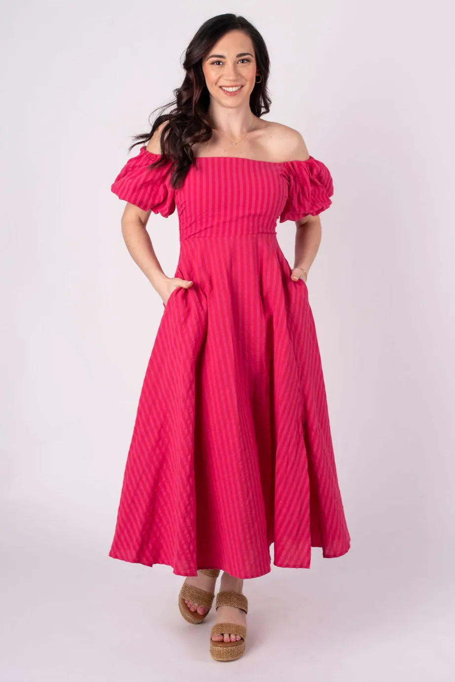 Mable Off Shoulder Midi Dress