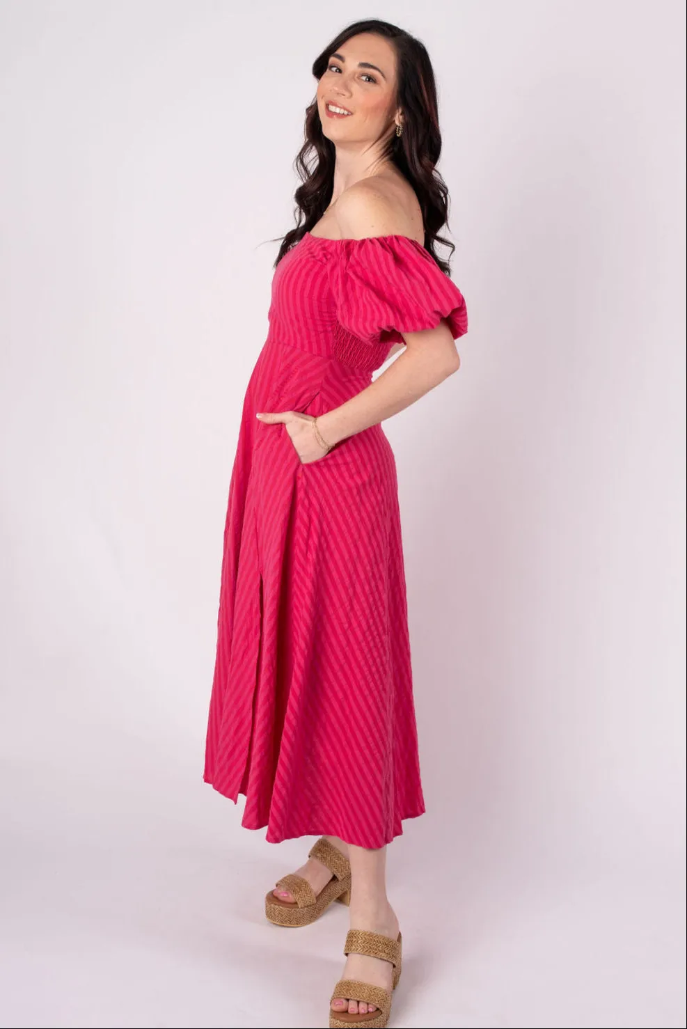 Mable Off Shoulder Midi Dress