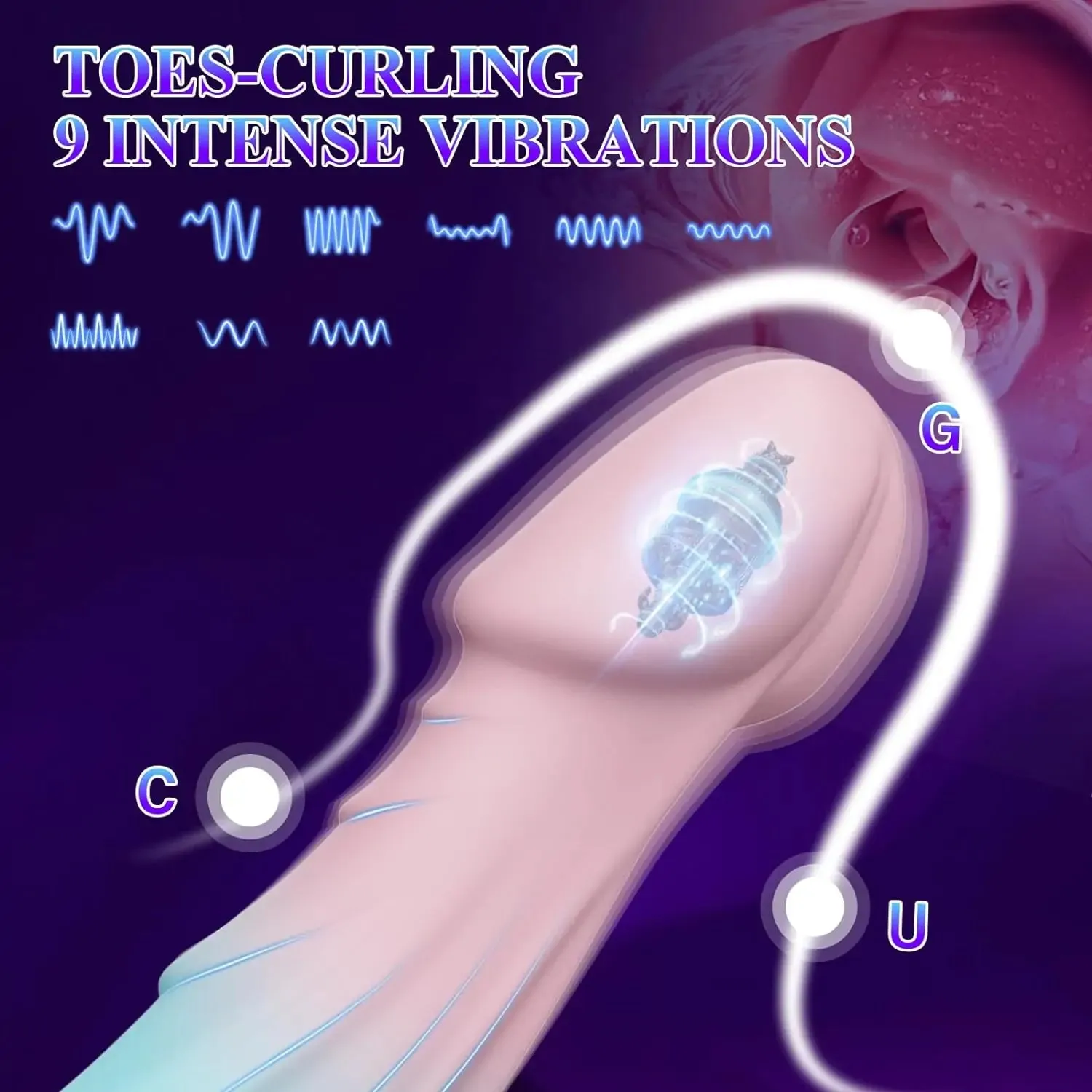 Macaron - 7.5” Liquid Silicone Realistic 9 Vibrations Slim Dildo with Suction Cup