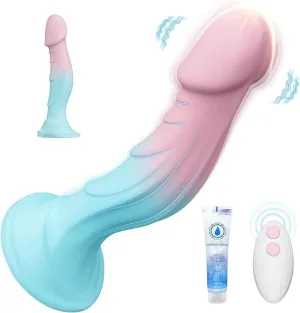 Macaron - 7.5” Liquid Silicone Realistic 9 Vibrations Slim Dildo with Suction Cup