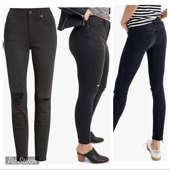 Madewell Black 9” High Rise Skinny Jeans 28