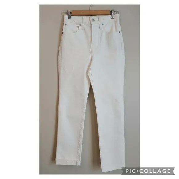 Madewell NEW Perfect Vintage Jean High Rise White Denim Skinny Size 24