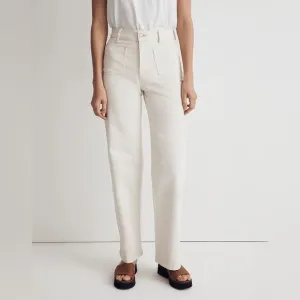 Madewell NWT Perfect Vintage Wide Leg Jeans Size 31 Patch Pocket Edition in Ecru