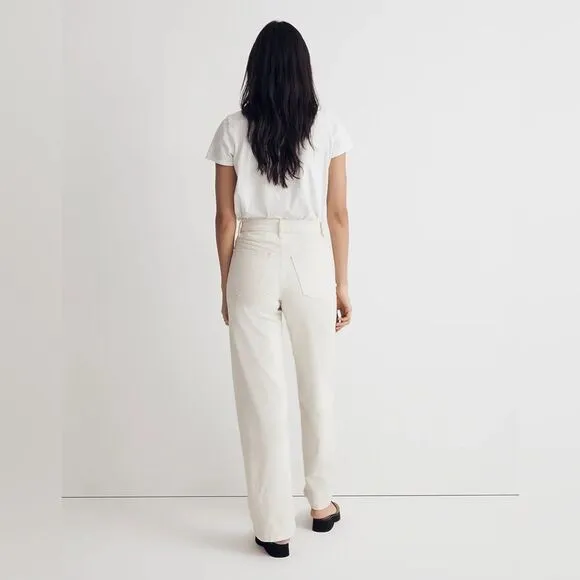 Madewell NWT Perfect Vintage Wide Leg Jeans Size 31 Patch Pocket Edition in Ecru