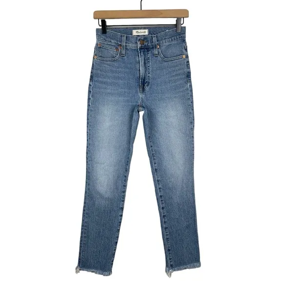 Madewell the Perfect Vintage Jean 24 Ainsworth Wash Raw Hem High Rise Tapered
