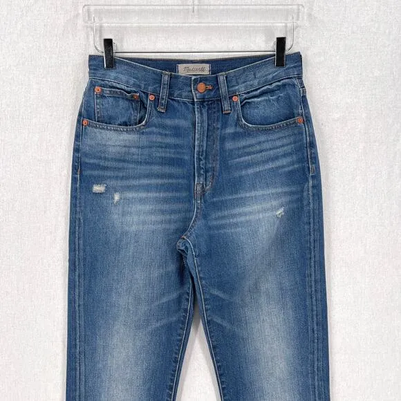MADEWELL The Perfect Vintage Jean 27 Blue High Rise Straight Leg Medium Wash