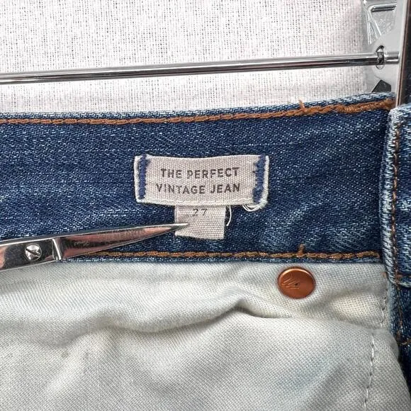 MADEWELL The Perfect Vintage Jean 27 Blue High Rise Straight Leg Medium Wash