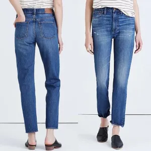 MADEWELL The Perfect Vintage Jean 27 Blue High Rise Straight Leg Medium Wash
