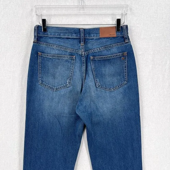 MADEWELL The Perfect Vintage Jean 27 Blue High Rise Straight Leg Medium Wash