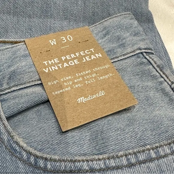 Madewell The Perfect Vintage Jean Fitzgerald Wash 30 New with Tags