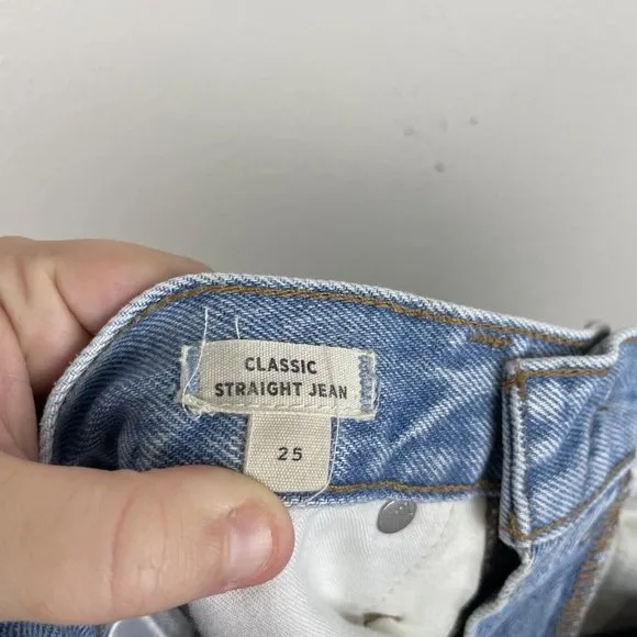 Madewell Womens 25 Classic Straight Full Length Jeans In Hartsville Wash Comfort